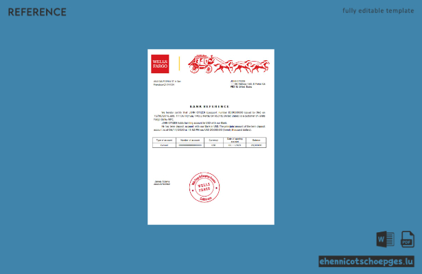 USA Wells Fargo Bank Referenzbeispiel-Vorschau